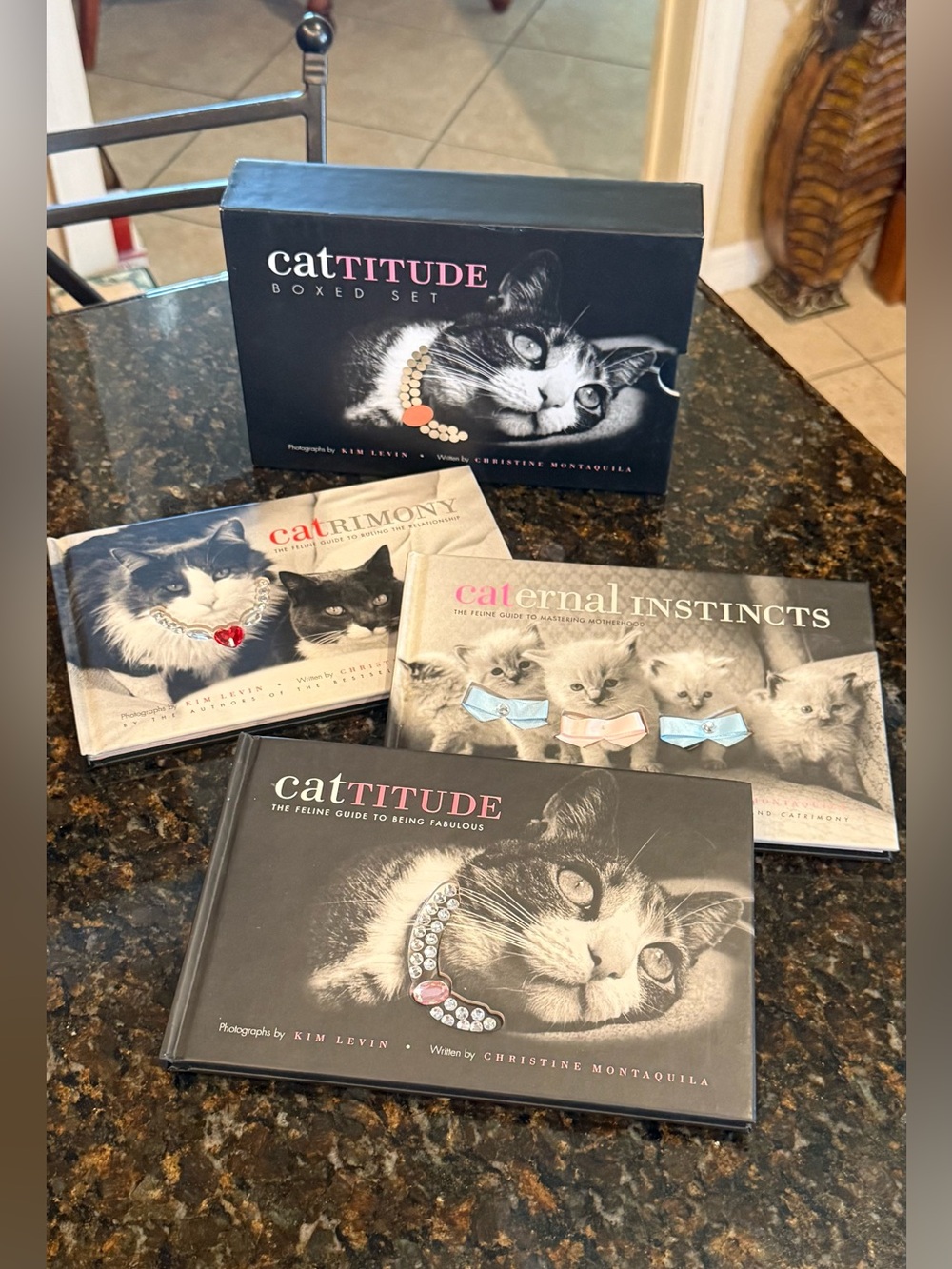 Cattitude Boxed Set by Kim Levin & Christine Montaquila - 3 Hardcover Book Set